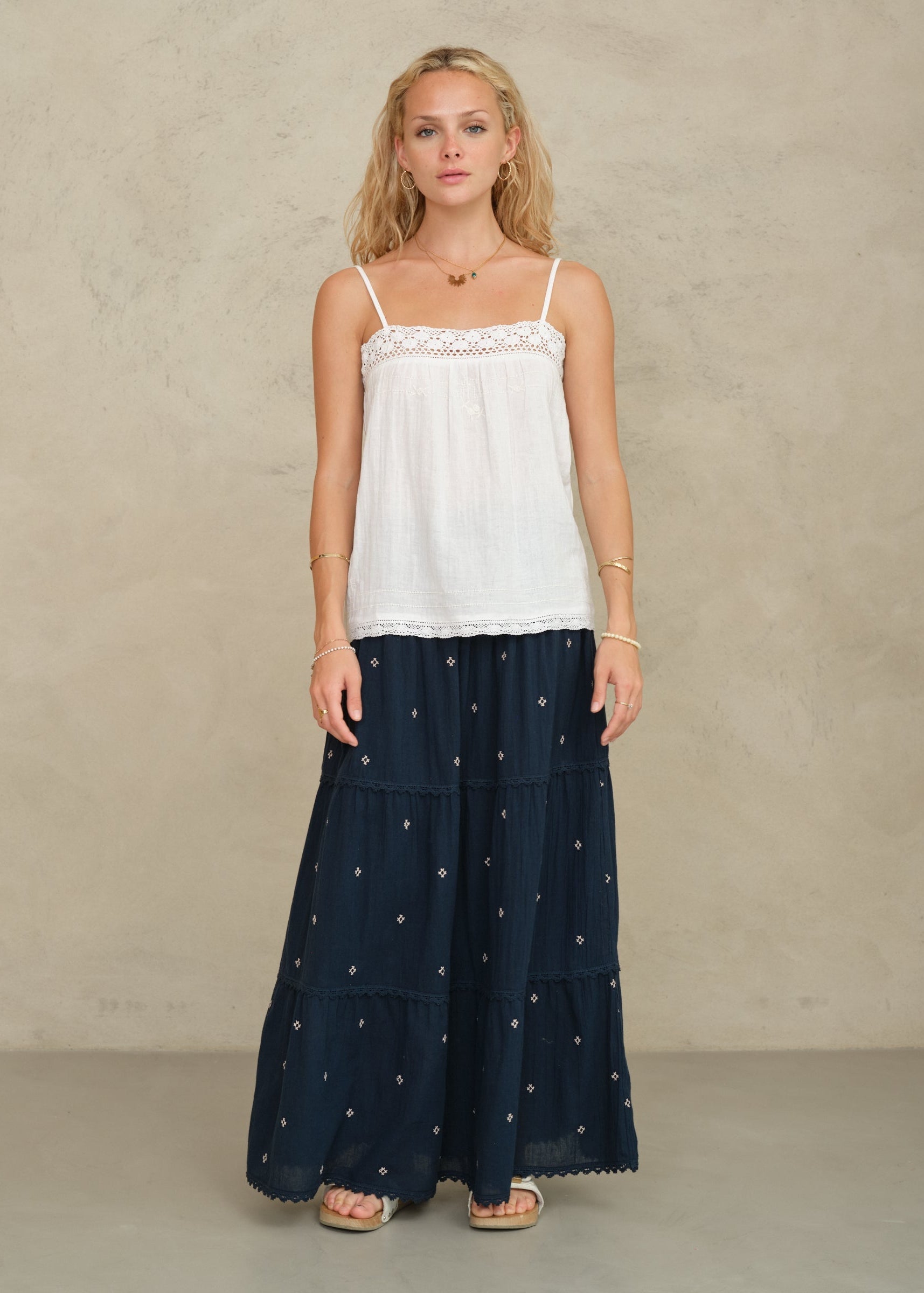 M.A.B.E Lucca Maxi Skirt - Indigo