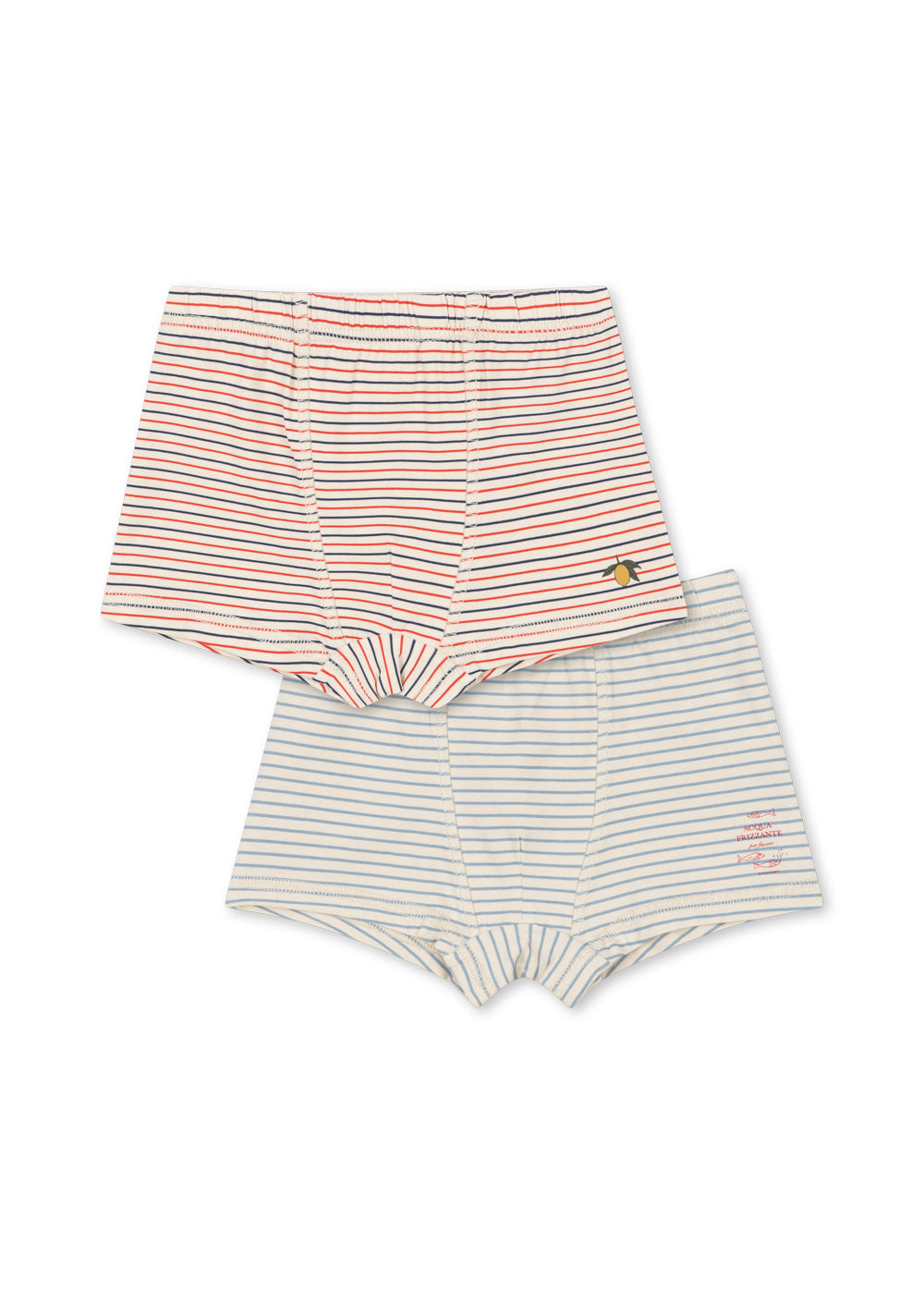 Konges Sløjd BASIC 2 PACK BOXERS - Stripe Blue / Stripe Tricolore Petit