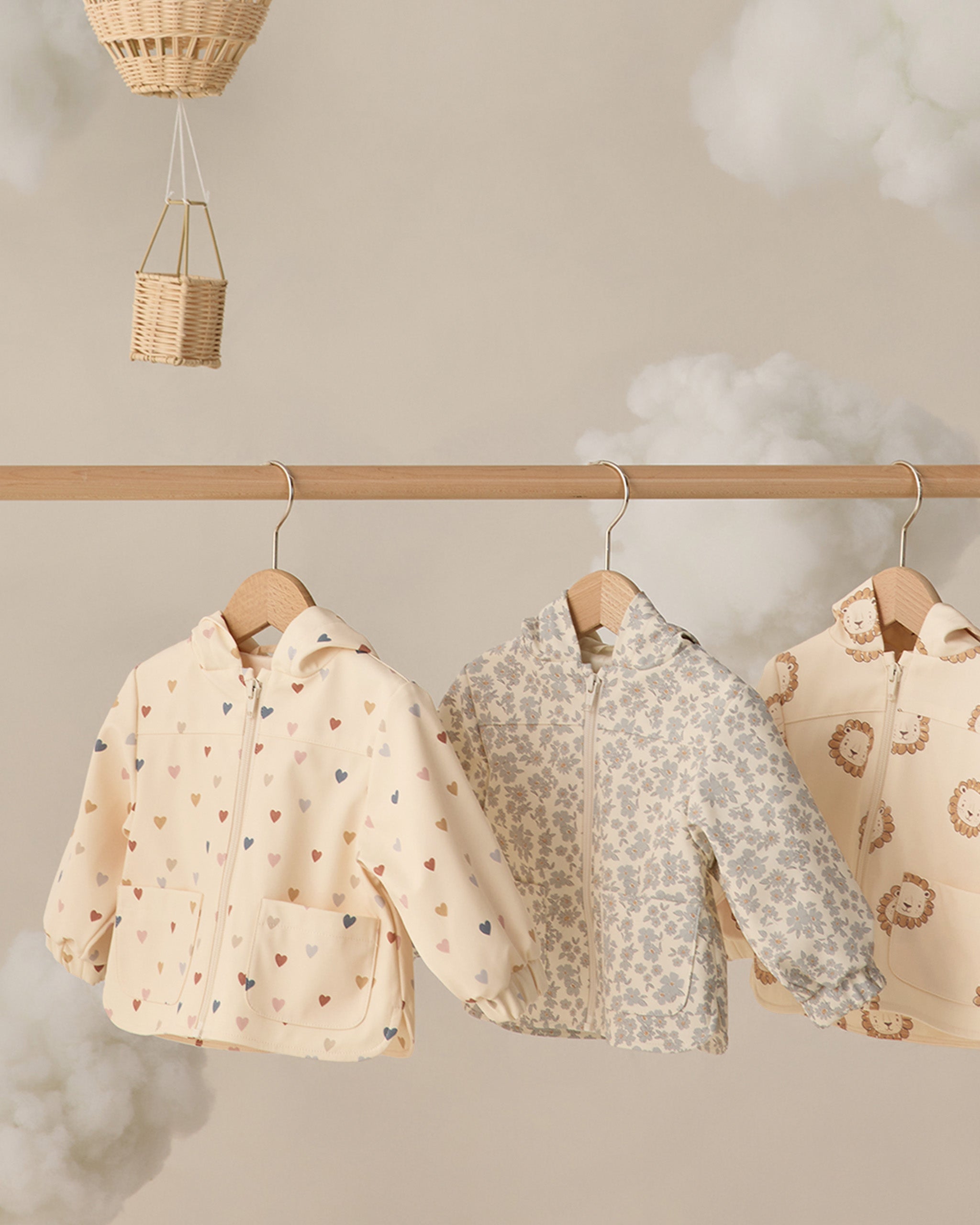 Quincy Mae Rain Coat - Confetti Heart Small