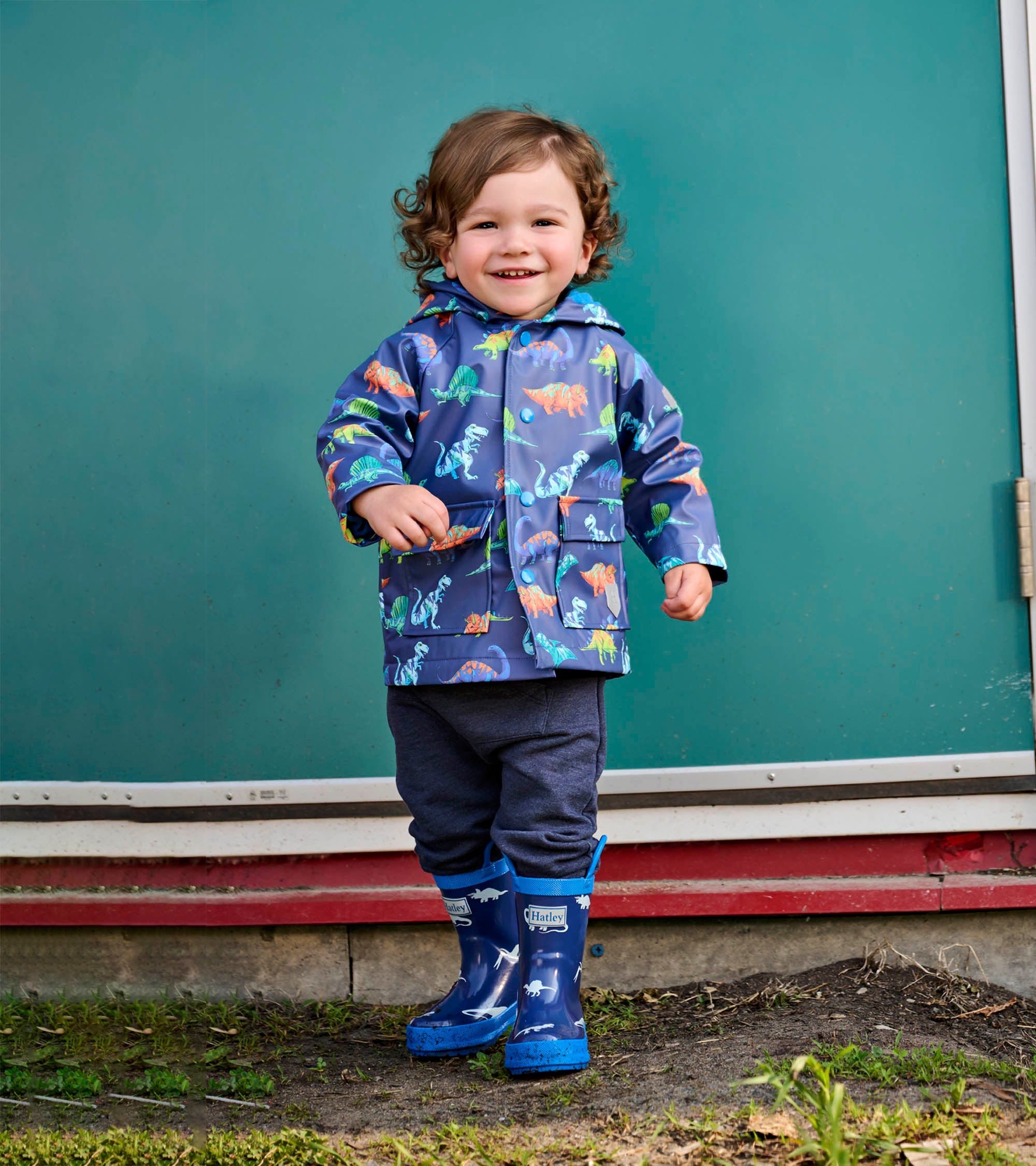 Hatley Baby & Toddler Boys Dino Party Button-Up Rain Jacket