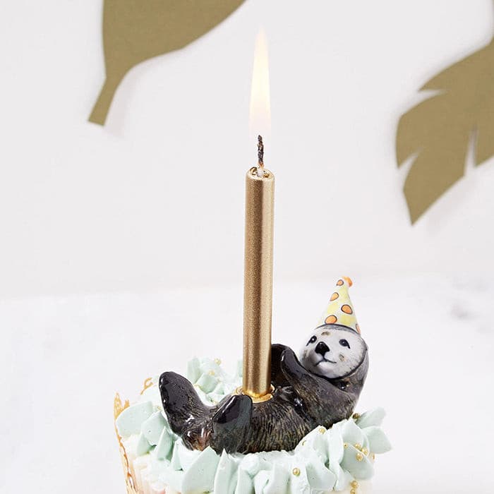 Camp Hollow Otter Cake Topper Candle Holder