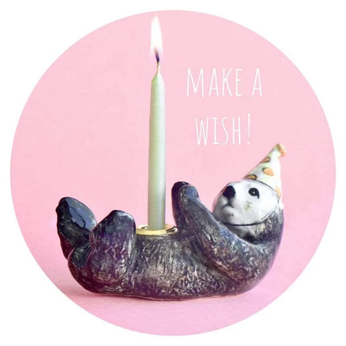 Camp Hollow Otter Cake Topper Candle Holder
