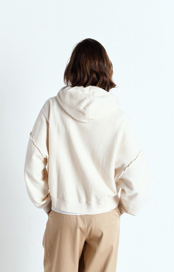 American Vintage Bobypark Zip Hoodie – Ecru Organic Cotton Cropped Fit American Vintage