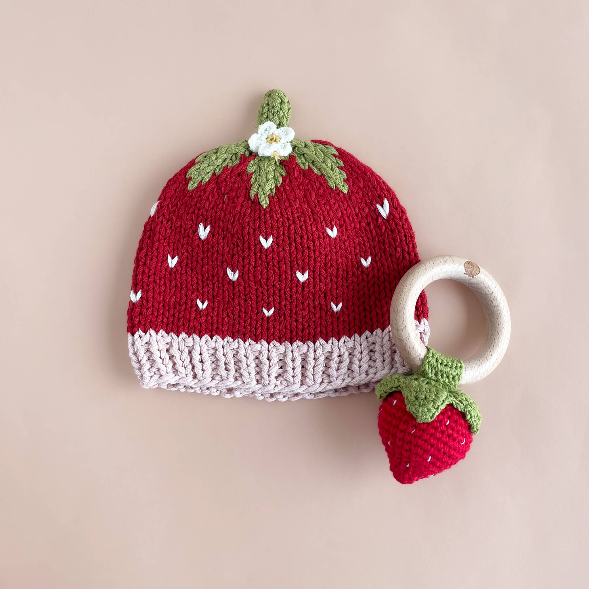 The Blueberry Hill Strawberry Beanie/hat for Babies & Girls