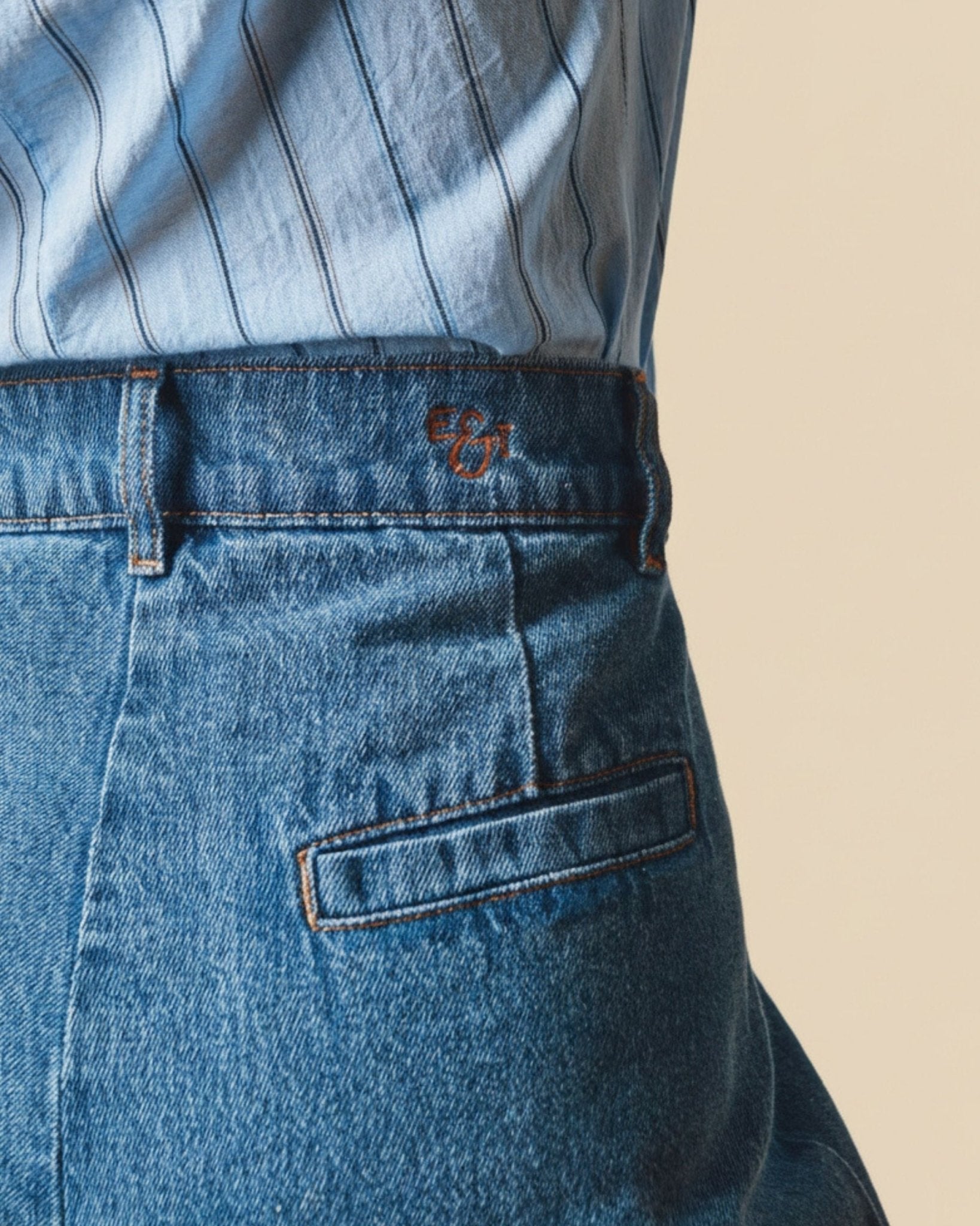 Emile et Ida Jean - Crop denim bleu Emile et Ida