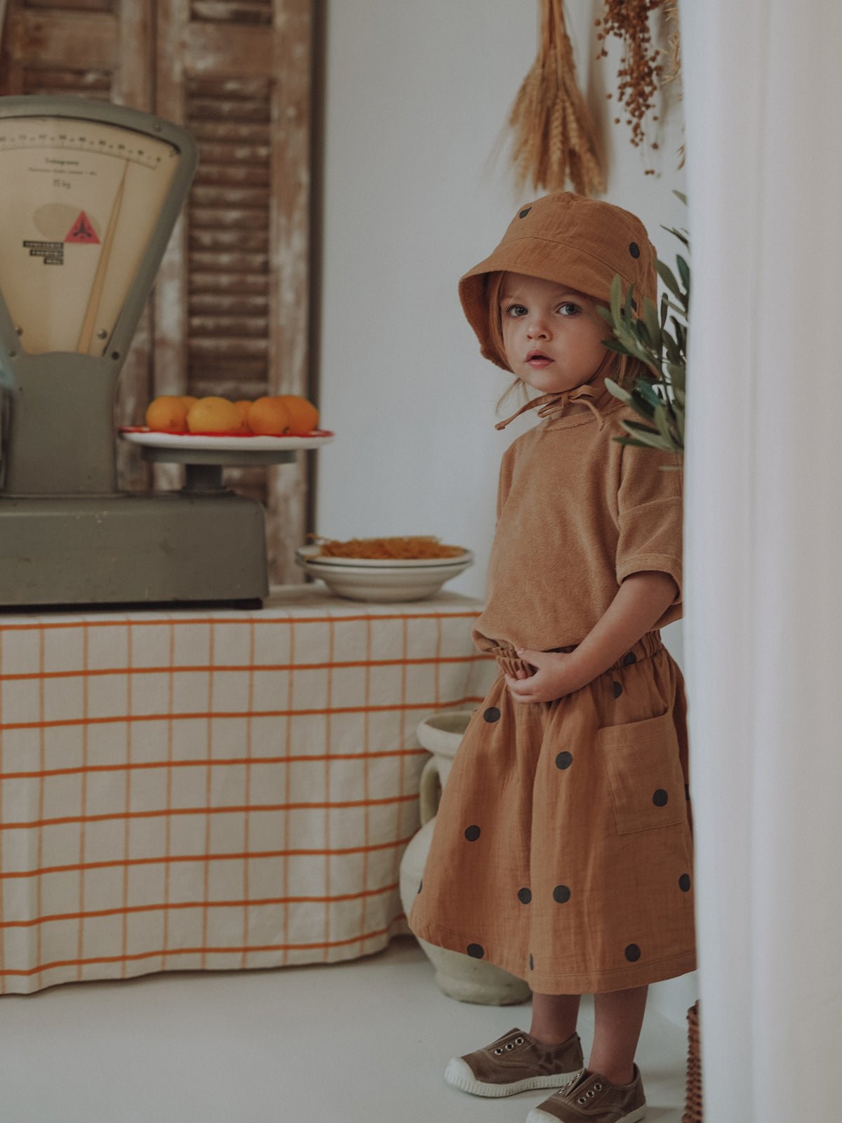 Gold Dots Bucket Sun Hat Organic Zoo