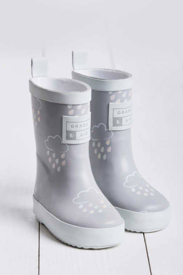 Grass & Air - Little Kids Grey Colour - Revealing Wellies Grass & Air