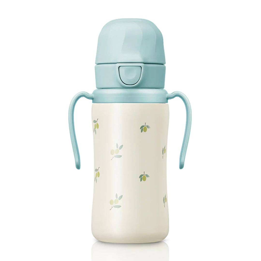 Grosmimi Stainless Steel Straw Cup with Flip Top - 10oz (300ml): Bear_Butter Grosmimi