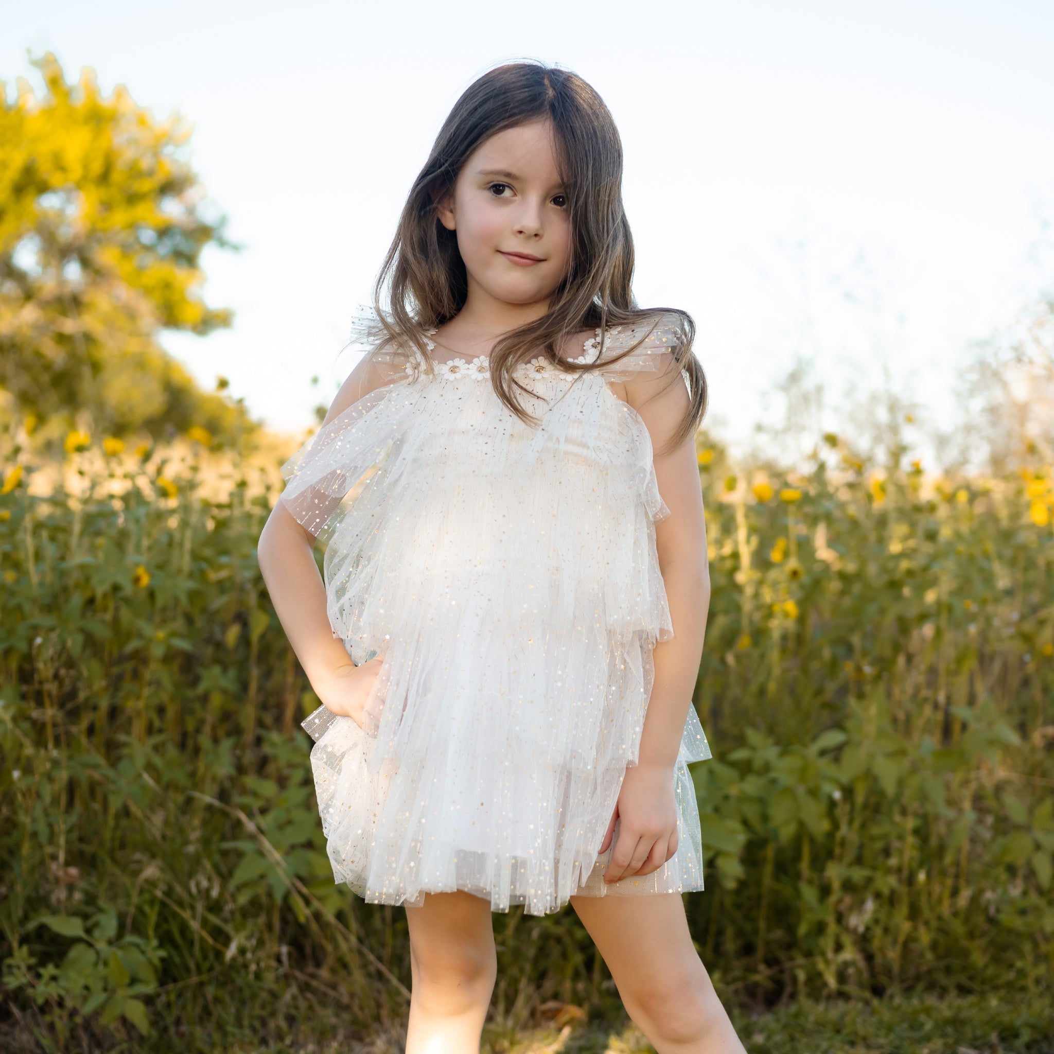 Harper Layered Dress - White Petite Hailey