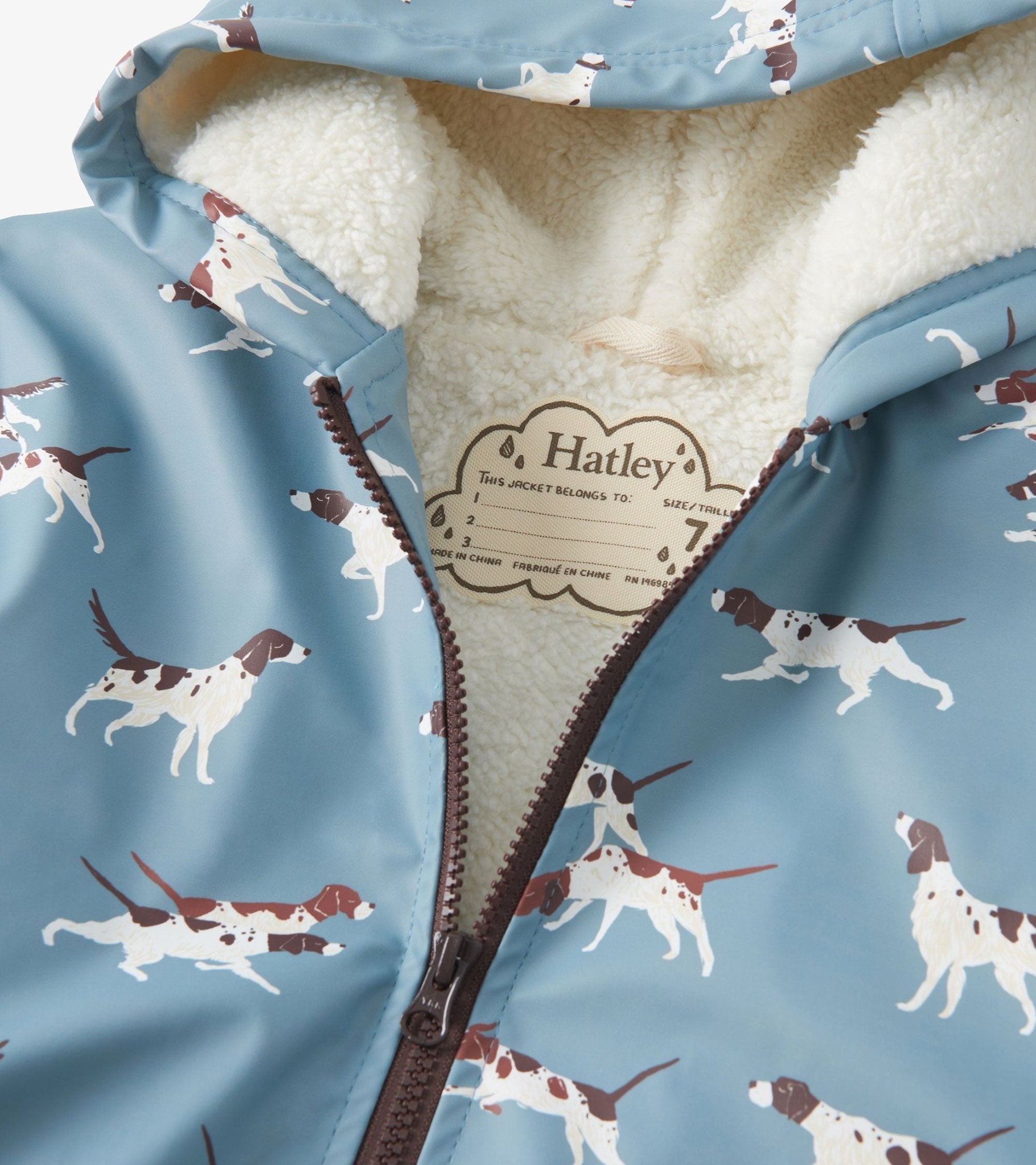 Hatley Sherpa Lined Zip - Up Rain Jacket Hunting Dogs Hatley