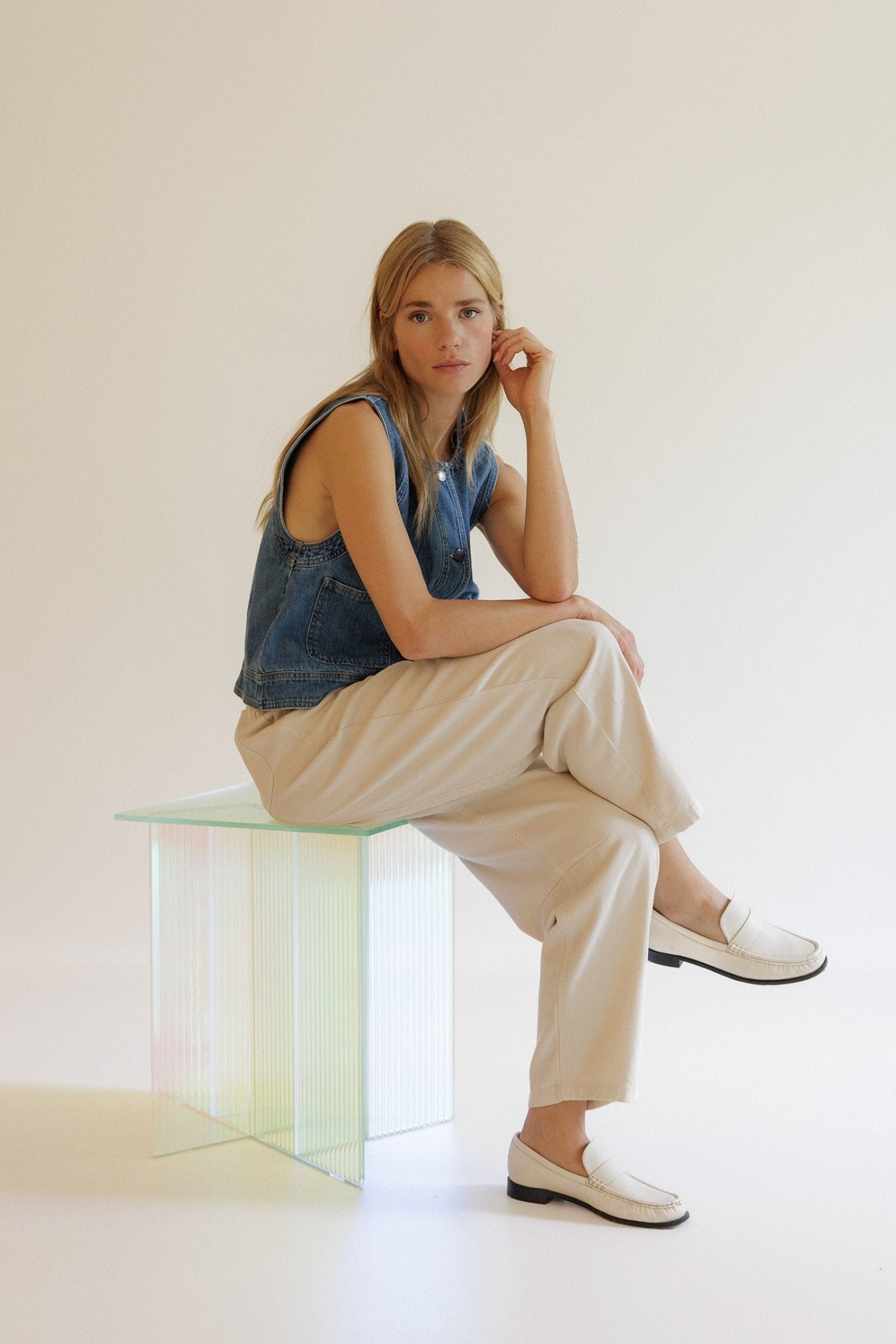 Indi & Cold Denim Vest – Recycled Cotton & Linen INDI&COLD