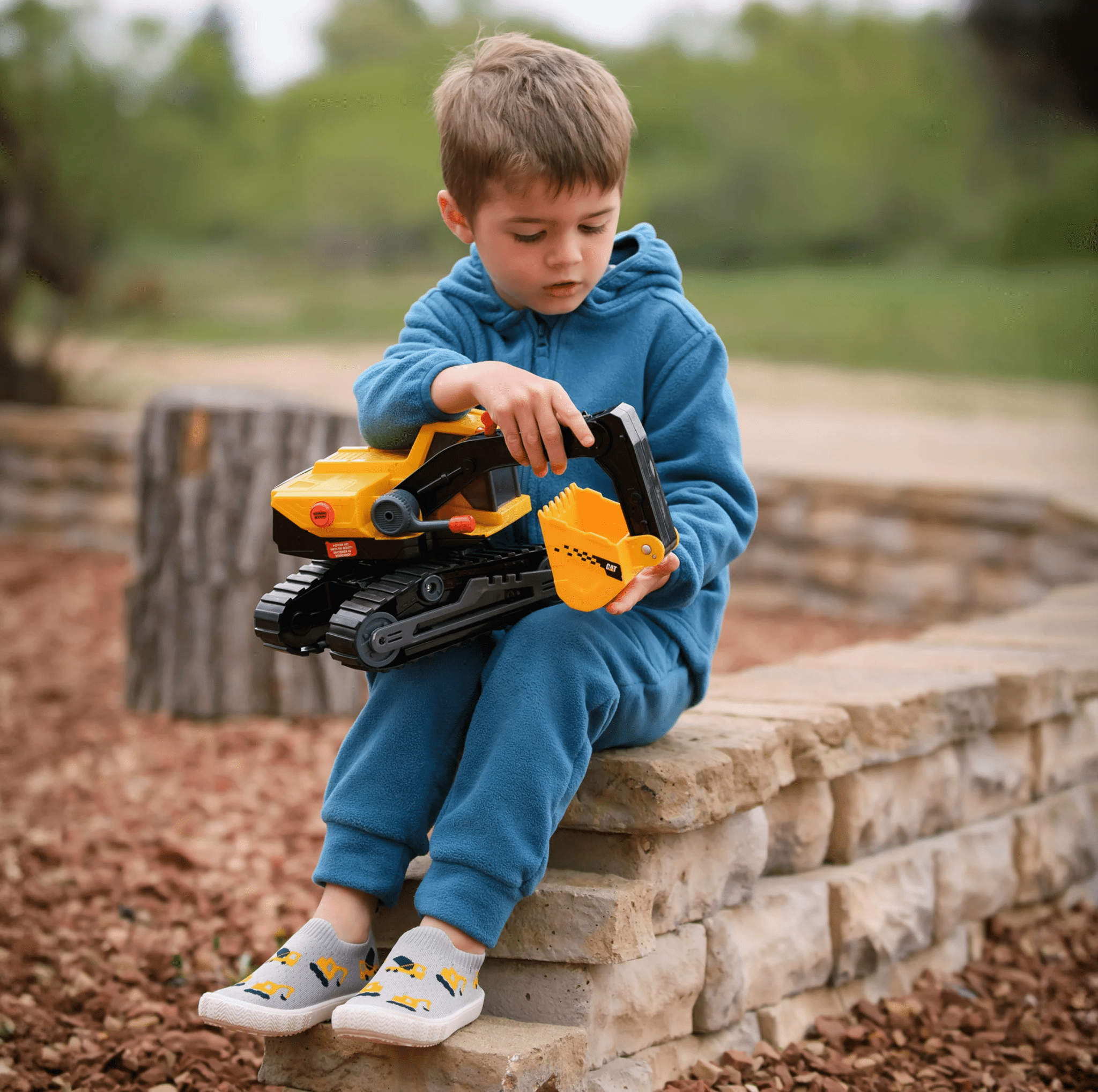 Jan & Jul Kids Graphic Slip On Shoes | Grey Construction Jan & Jul