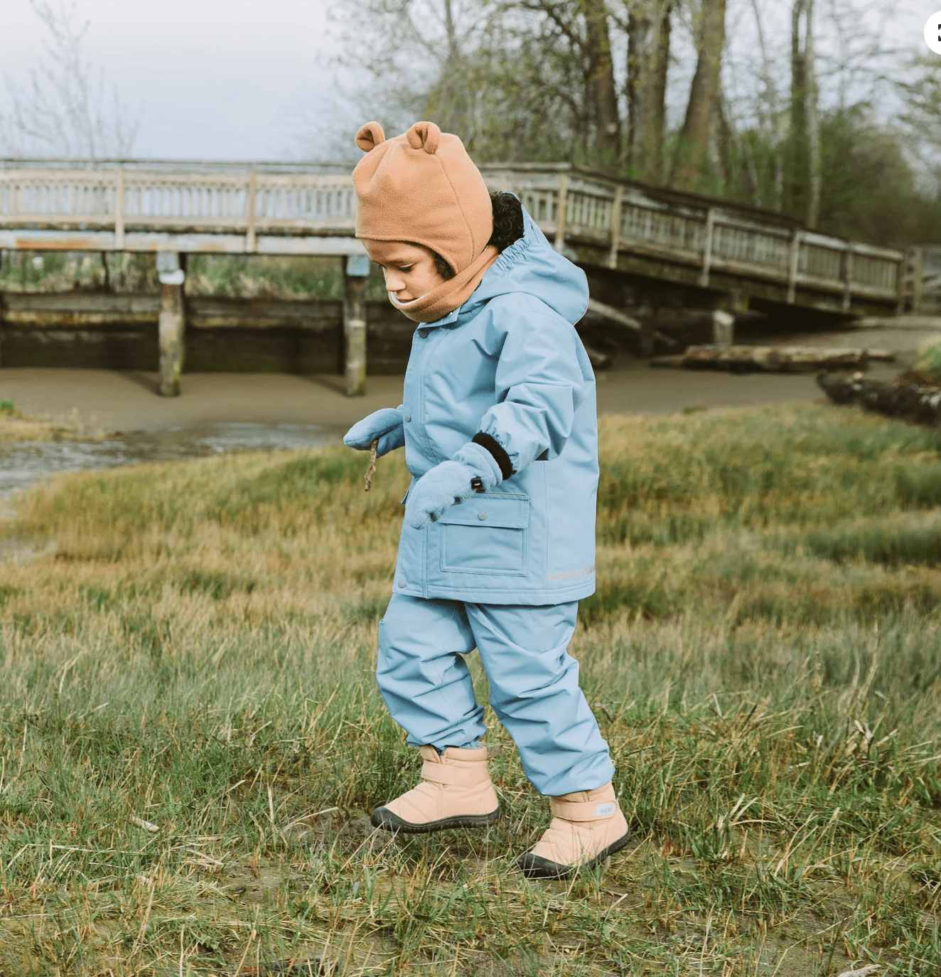 Jan & Jul Kids Single Layer Rain Pants | Dusty Blue Jan & Jul