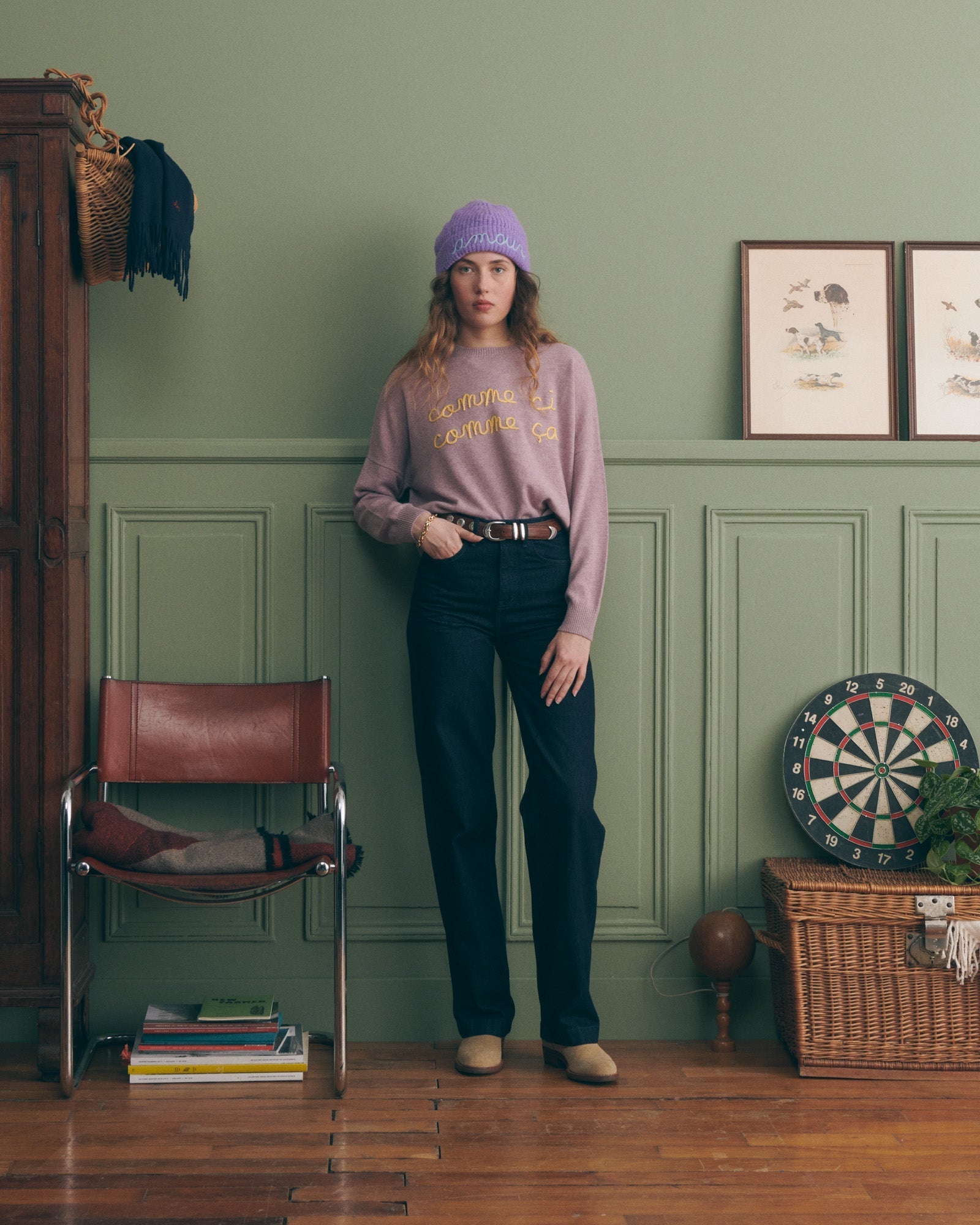 Maison Labiche "Good Luck" buzelin cashmere sweater - MIDNIGHT BLUE Maison Labiche