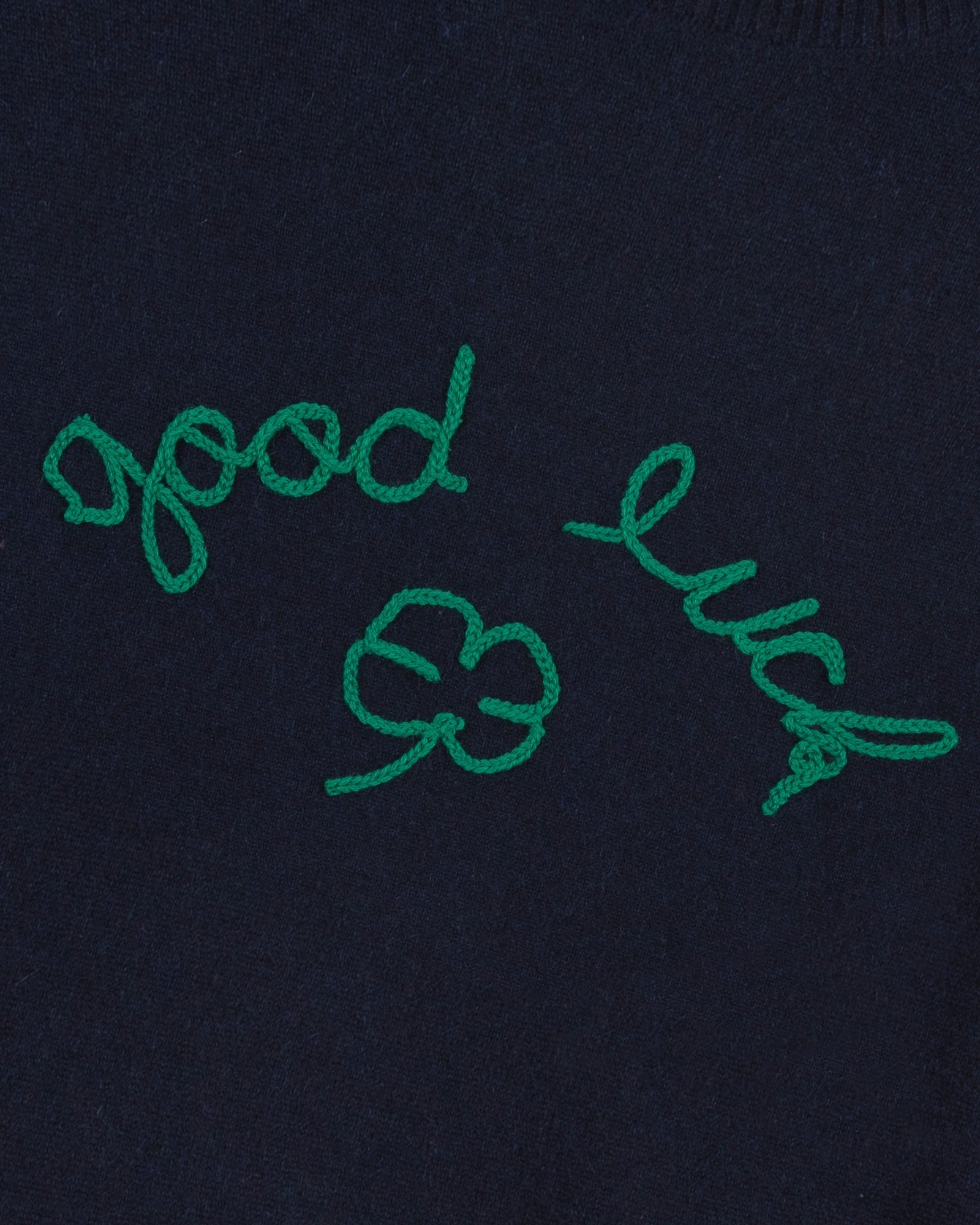 Maison Labiche "Good Luck" buzelin cashmere sweater - MIDNIGHT BLUE Maison Labiche