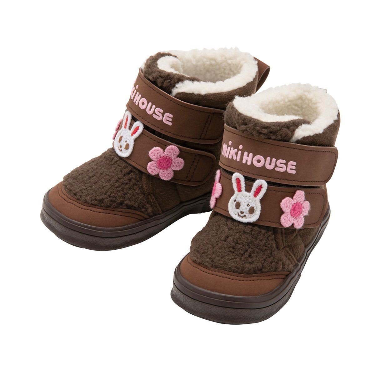 ✨ MIKIHOUSE Baby Boots – Brown Bunny & Flower Embroidery MIKI HOUSE