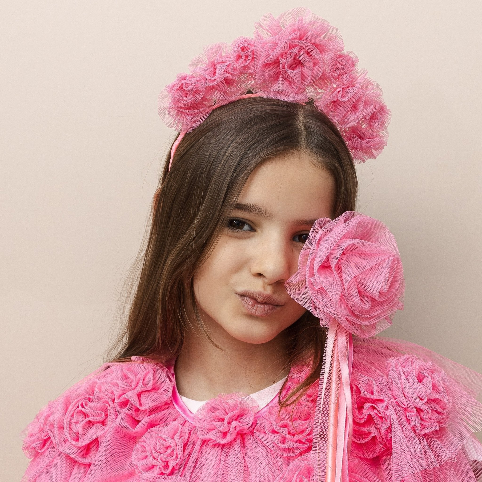Mimi & Lula Pink ruffle flower headdress Mimi & Lula