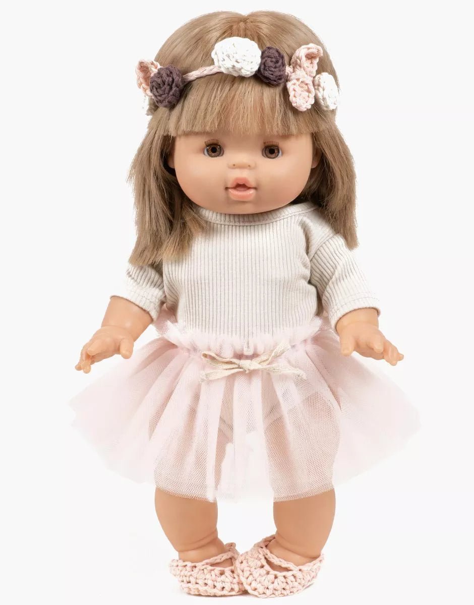 Minikane Alicia Short Tutu with Petal Pink Ties – 34 & 37cm Doll Skirt Minikane