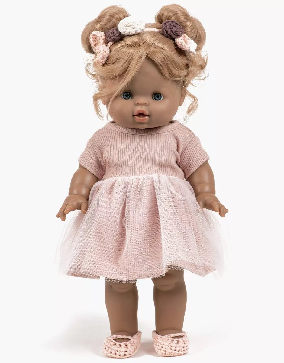 Minikane Handmade Pink Crochet Flower Crown – 34 & 37cm Doll Accessory Minikane