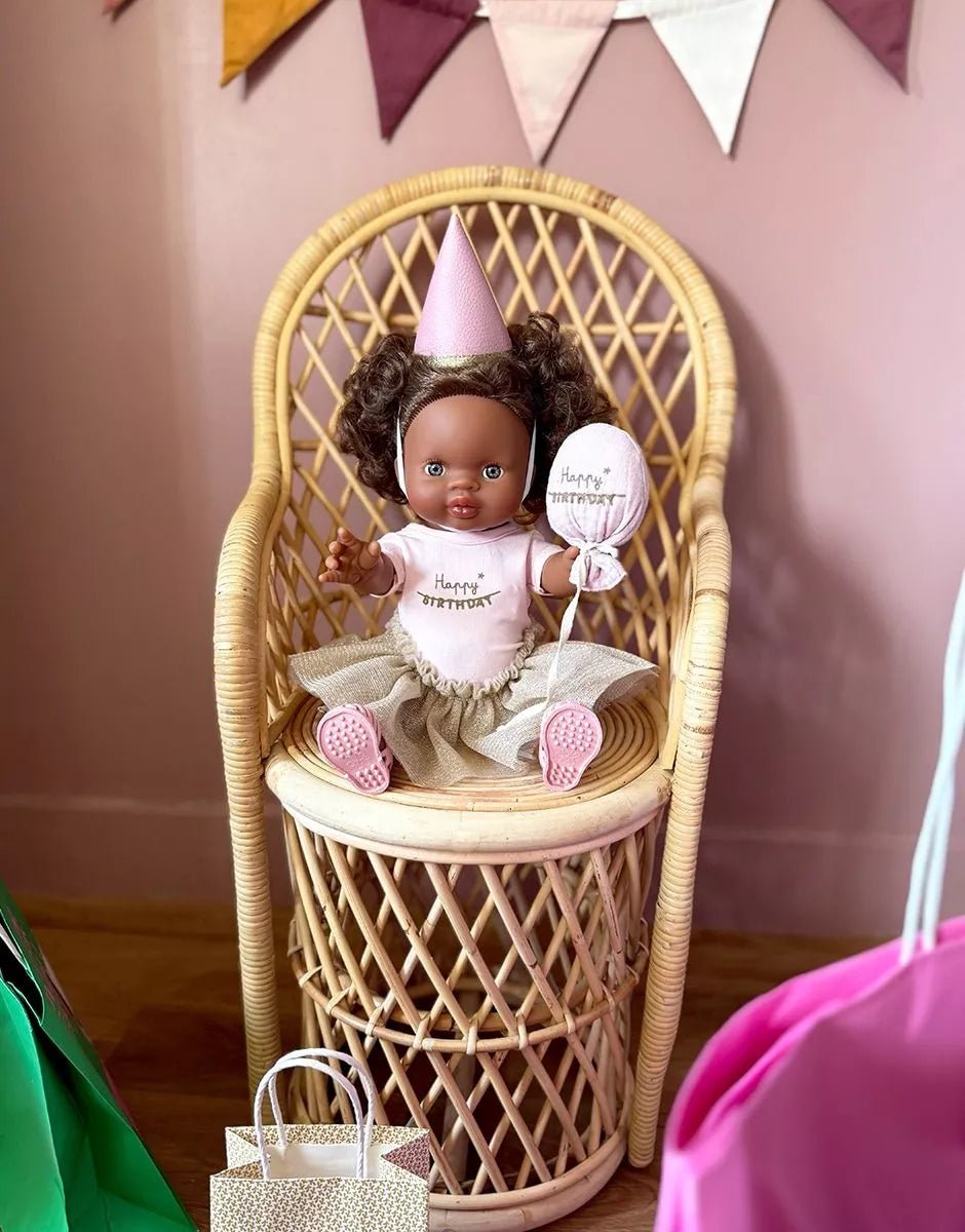 Minikane Les P’tits Déguis’ Happy Birthday Doll Outfit – Petal Pink | 34 & 37cm Minikane