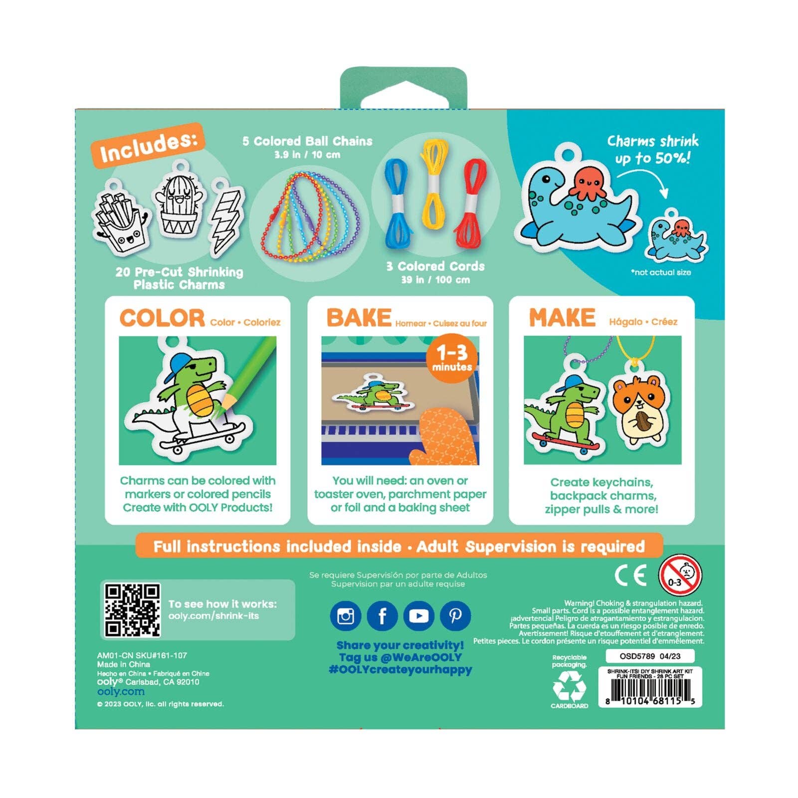 OOLY - Shrink - Its! D.I.Y. Shrink Art Kit - Fun Friends OOLY
