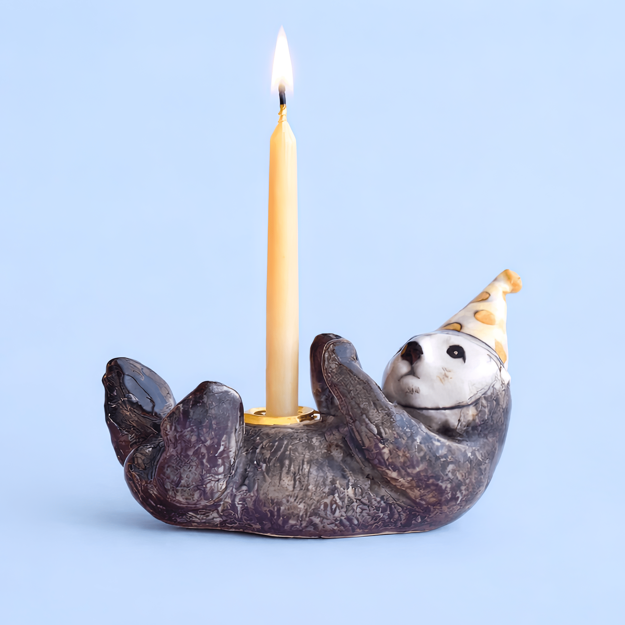 Camp Hollow Otter Cake Topper Candle Holder