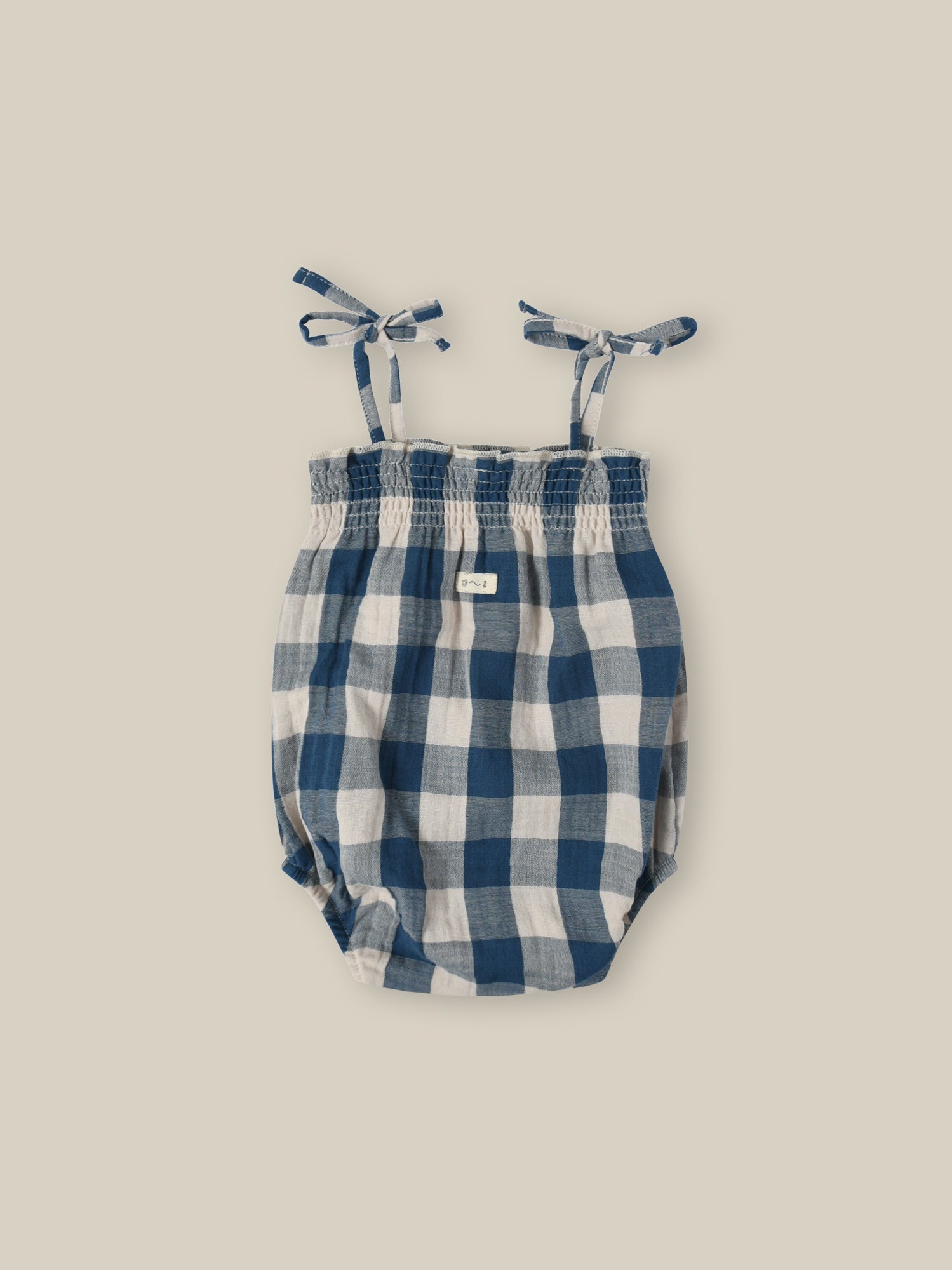 Organic Zoo Pottery Blue Gingham Spaghetti Bodysuit Organic Zoo
