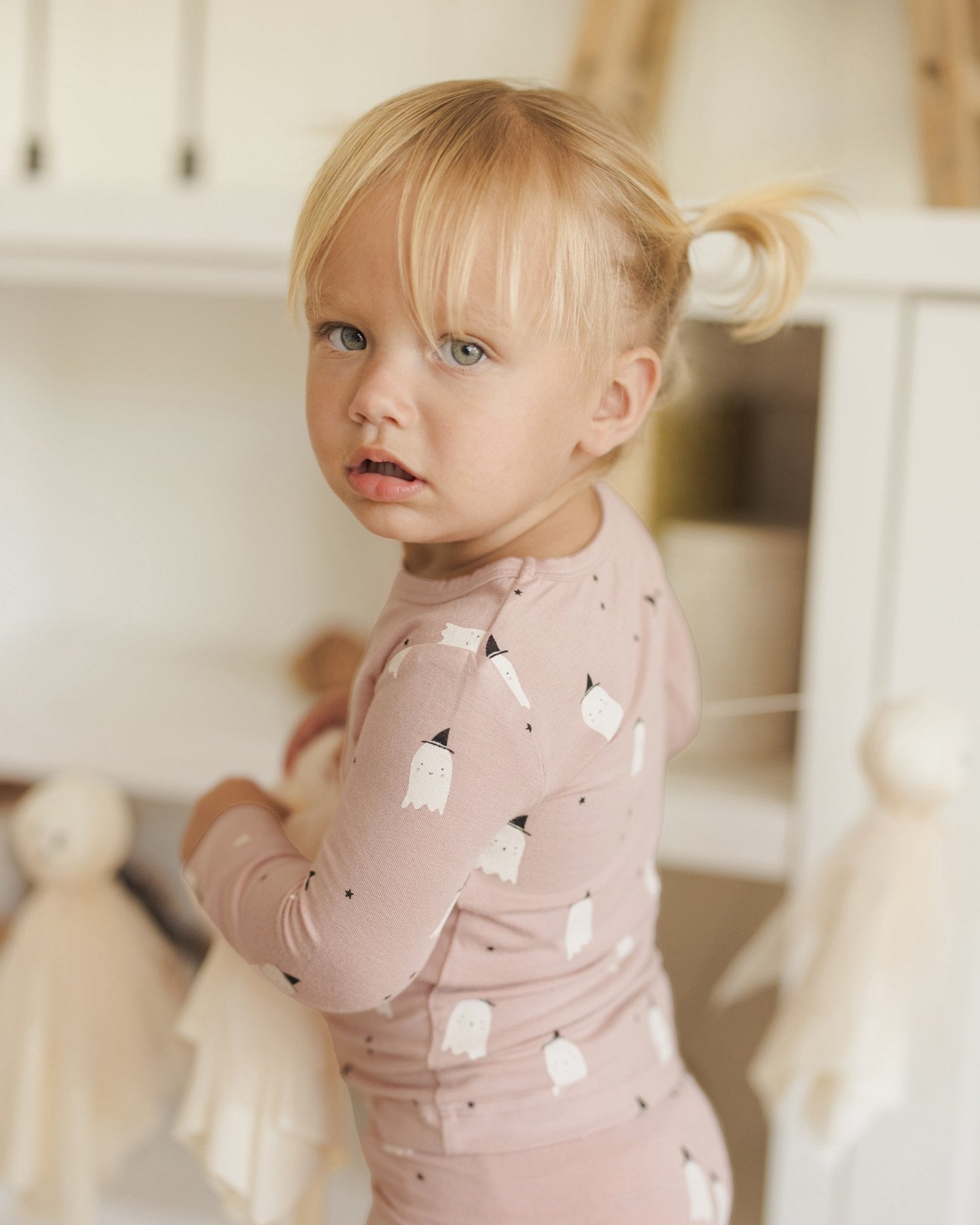 Quincy Mae Bamboo Pajama Set || Pink Ghosts Quincy Mae New