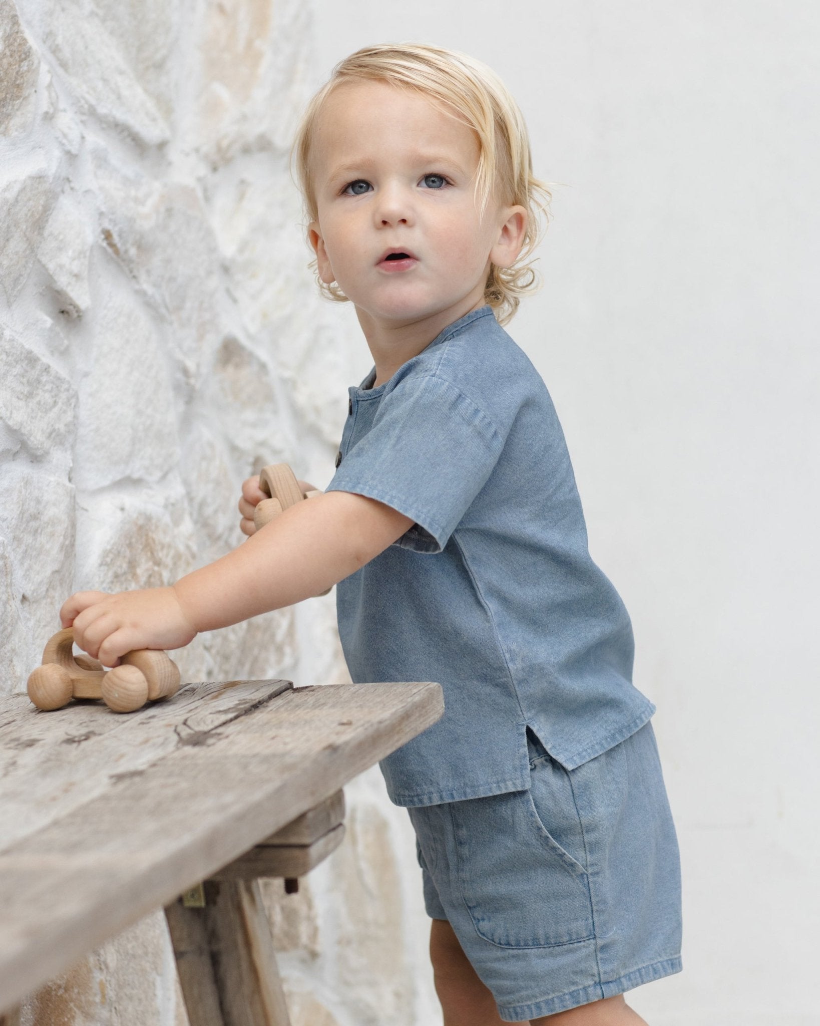 Quincy Mae Henry Top Lightweight Denim Quincy Mae