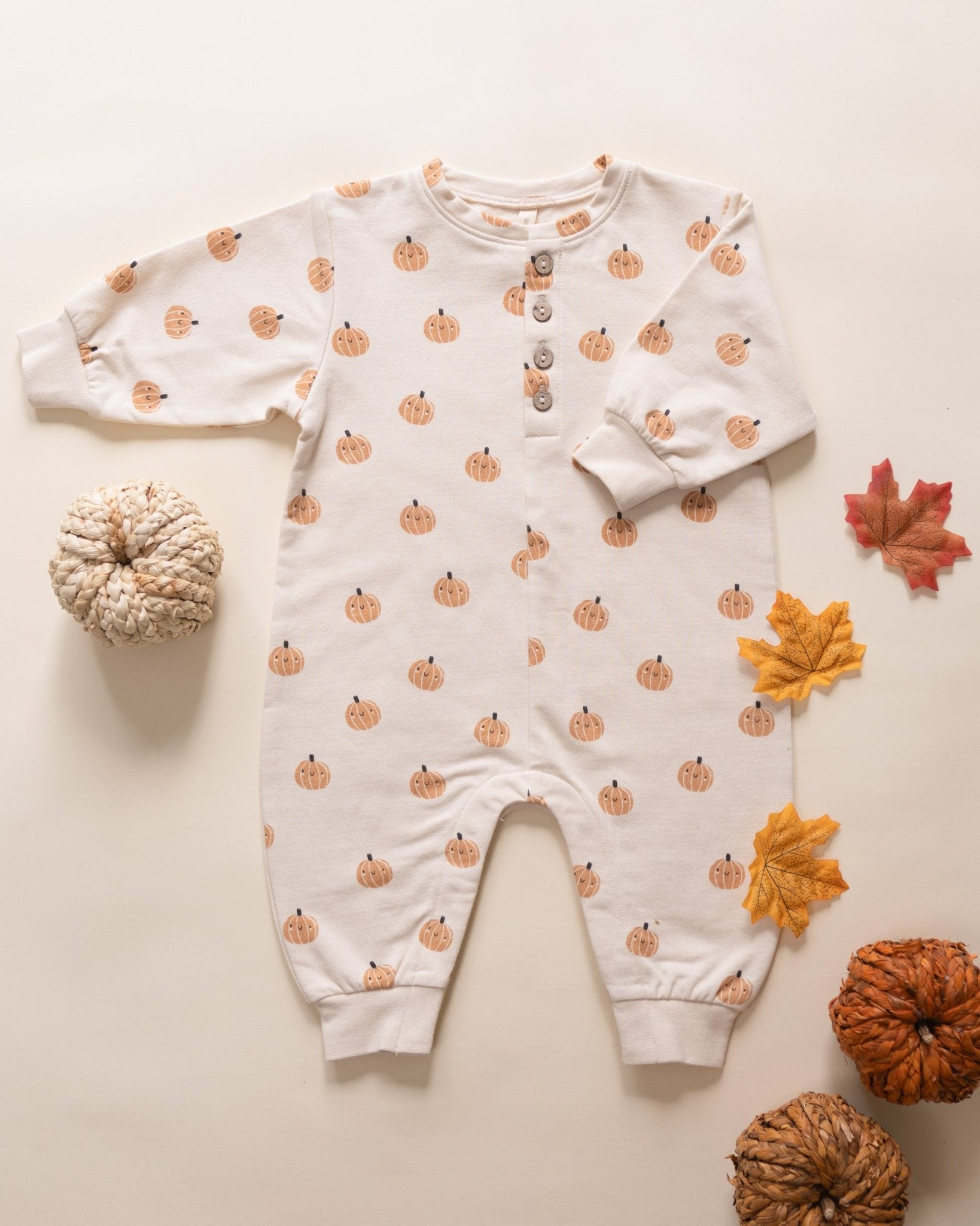 Quincy Mae Relaxed Fleece Jumpsuit || Smiley Pumpkins Quincy Mae New