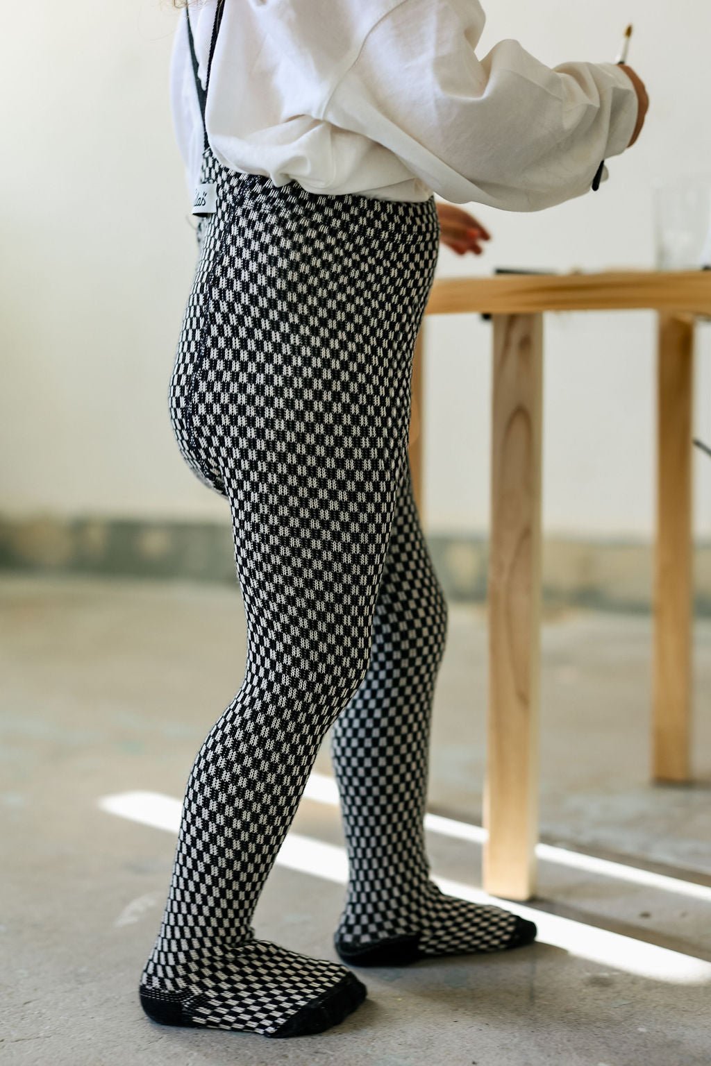 Silly Silas Footed Special Black x White Checked Silly Silas