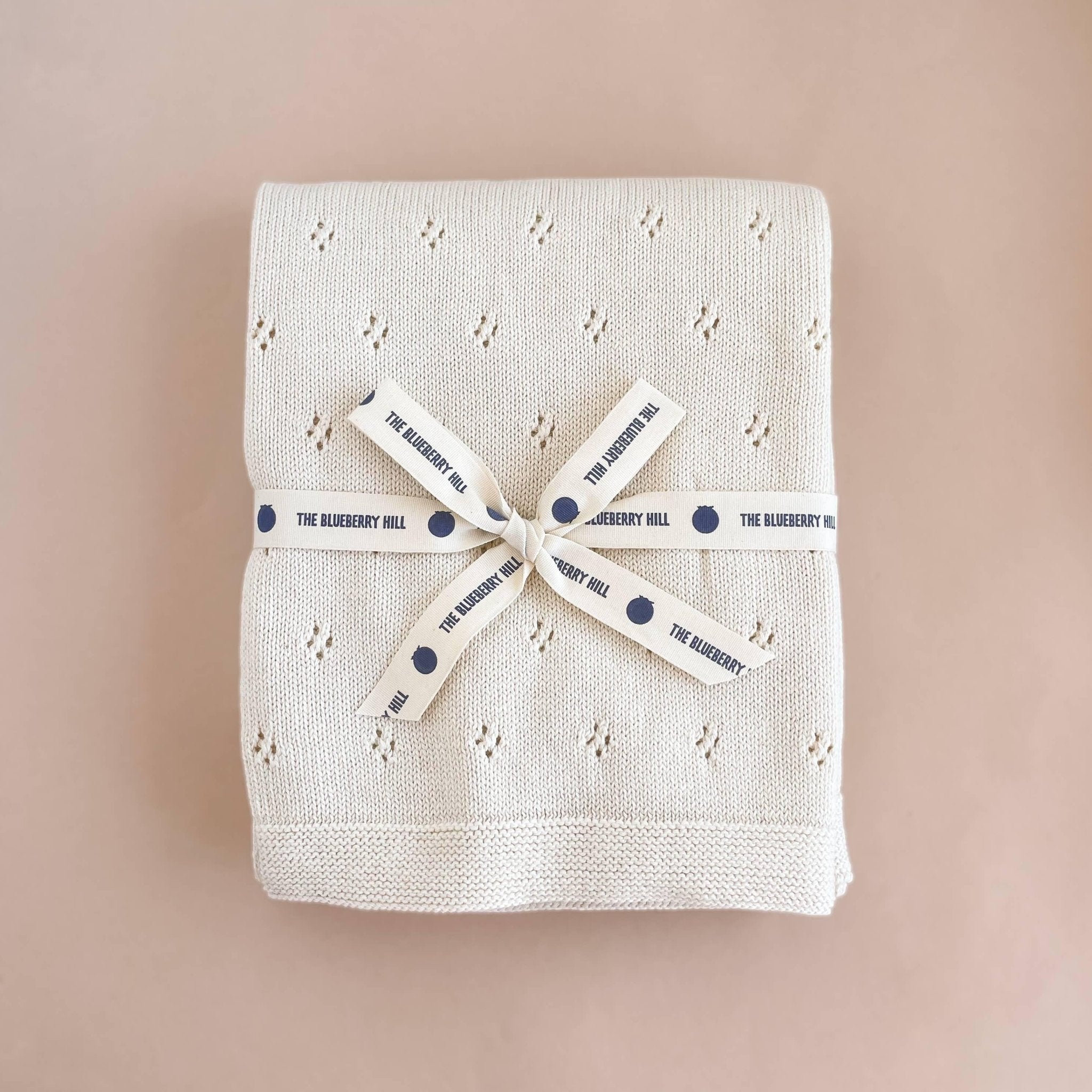 The Blueberry Hill Heirloom Pique Organic Baby Blanket – Cream