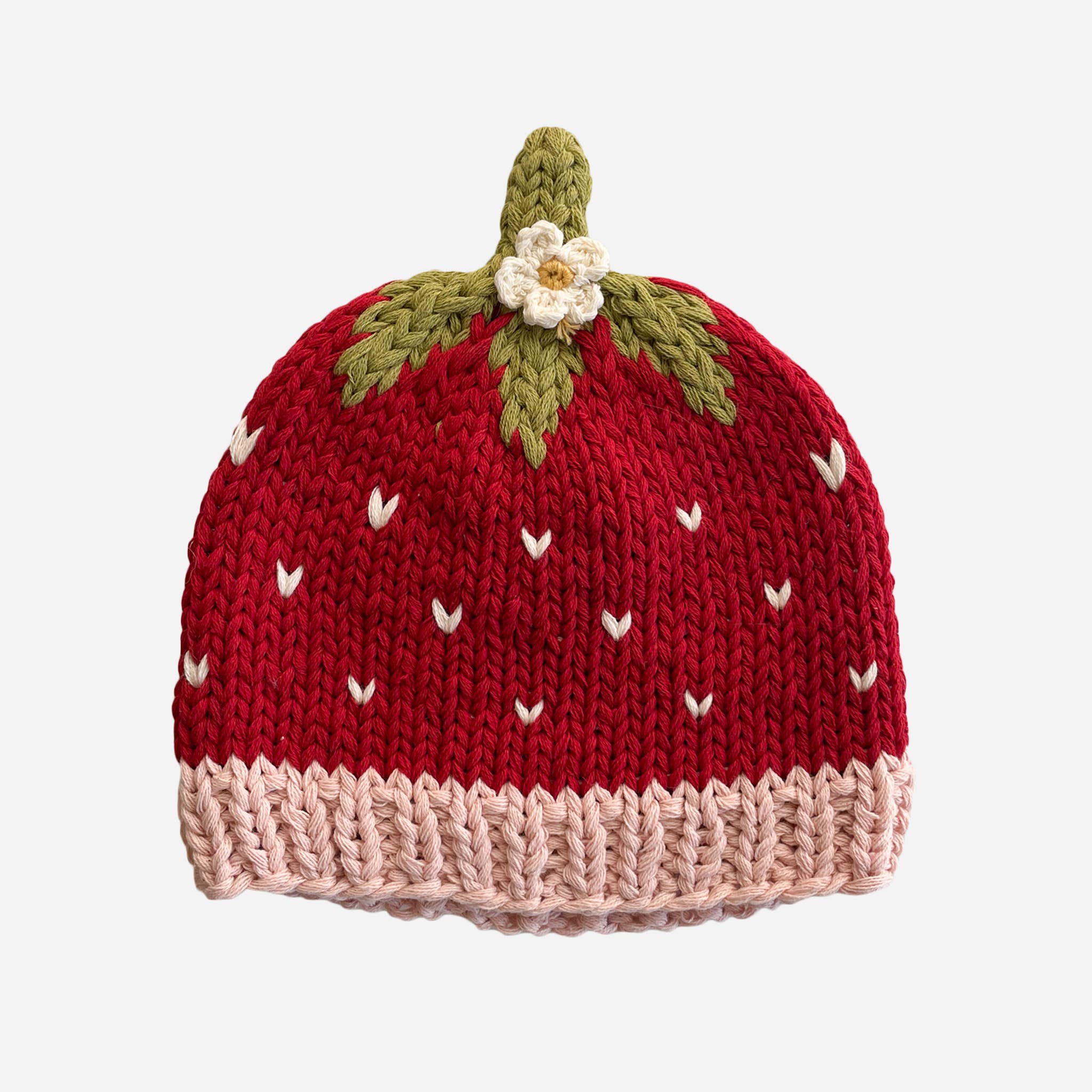 The Blueberry Hill Strawberry Cotton Beanie for Babies & Girls