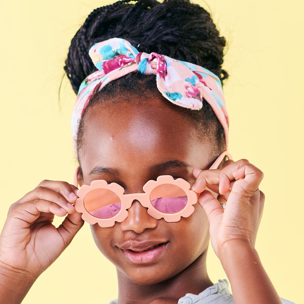 Babiators Polarized Flower: Rose Gold Mirrored Lens, Peachy Keen Babiators