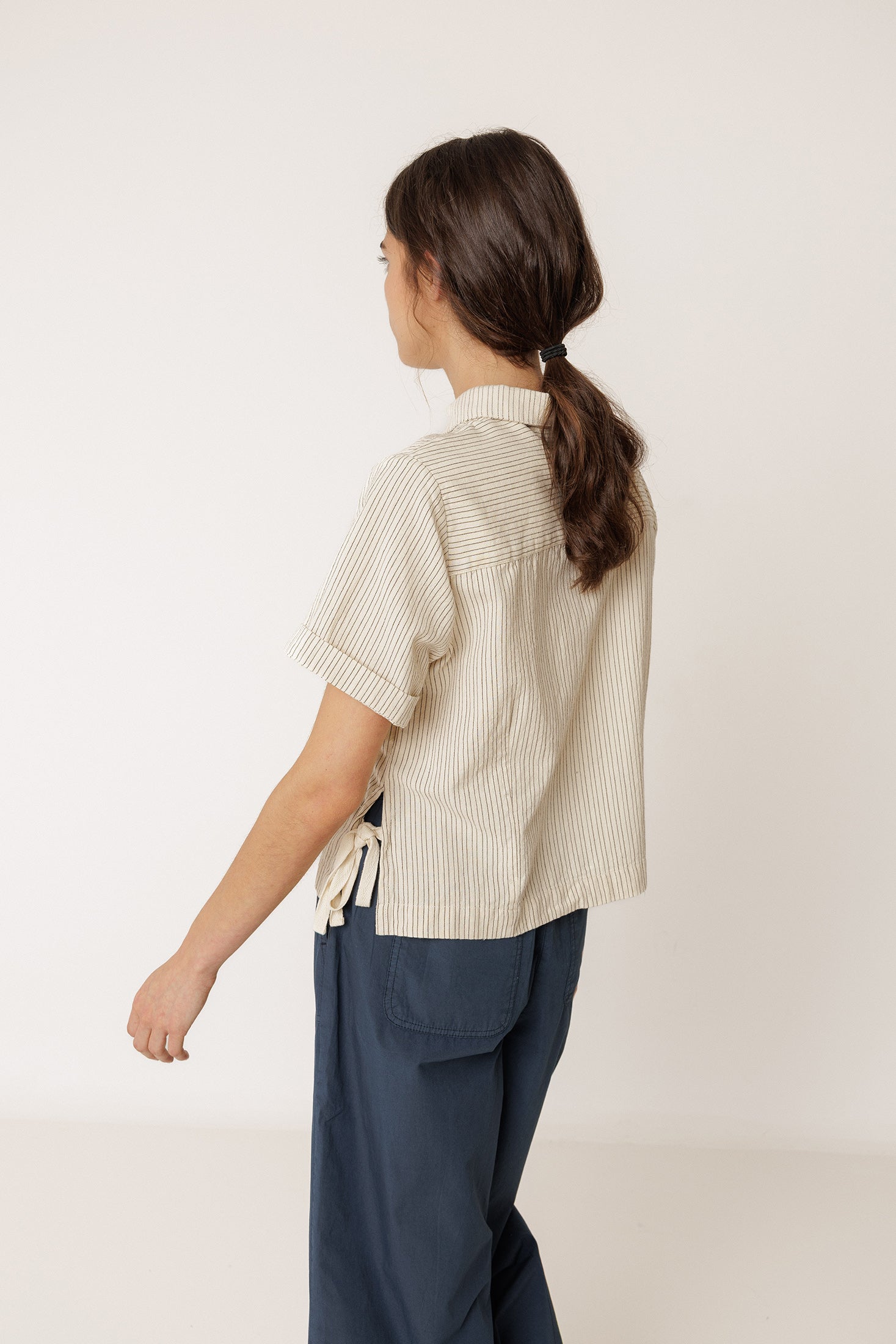 Indi & Cold Striped Polo Shirt with Side Ties