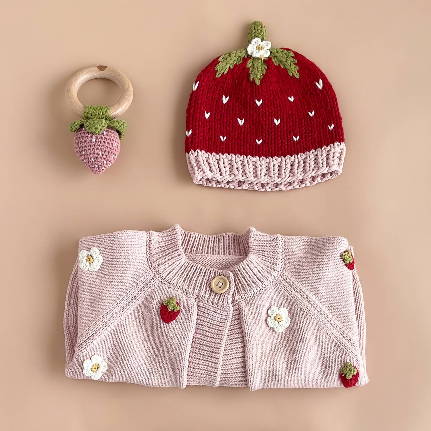 The Blueberry Hill Strawberry Beanie/hat for Babies &amp; Girls
