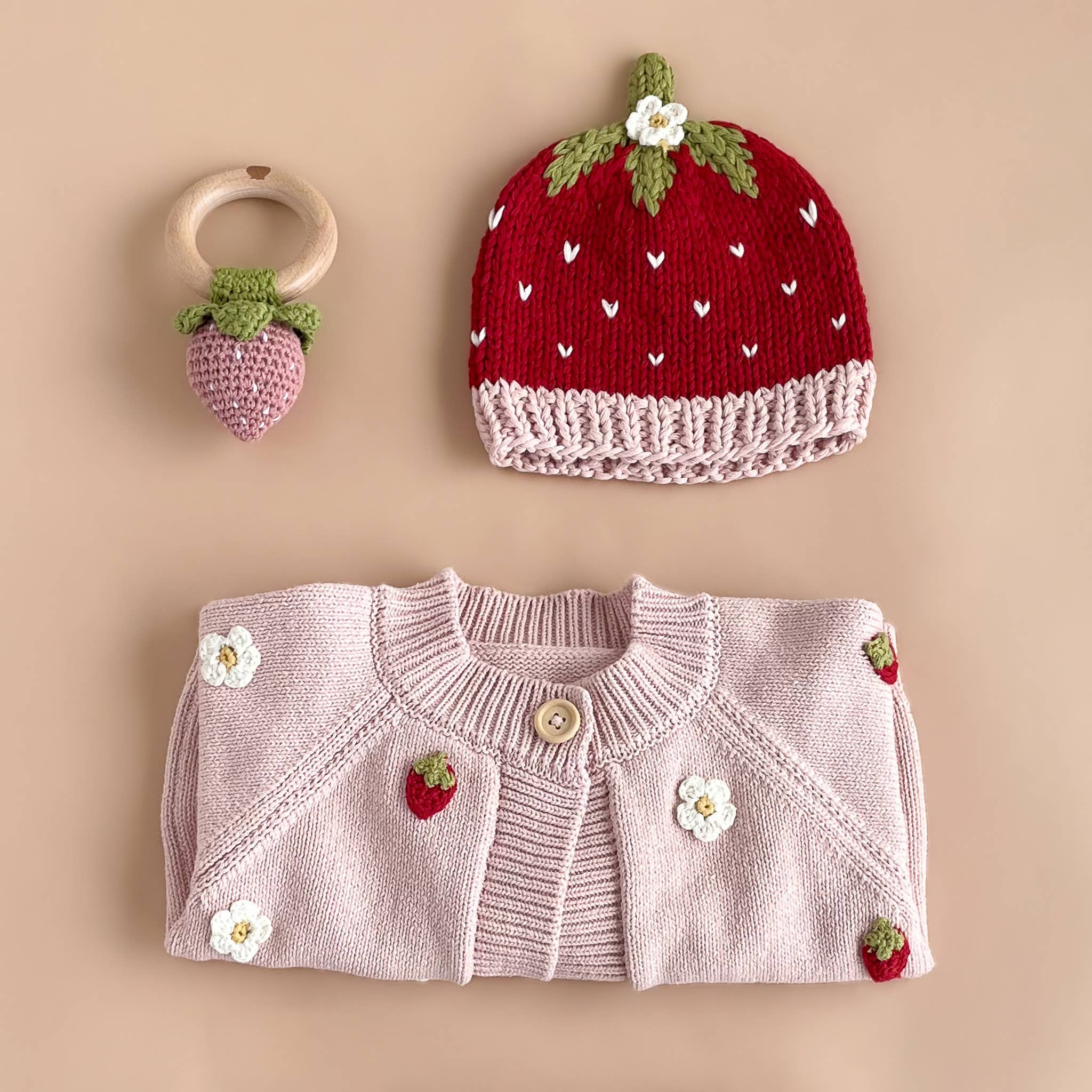 The Blueberry Hill Strawberry Beanie/hat for Babies &amp; Girls