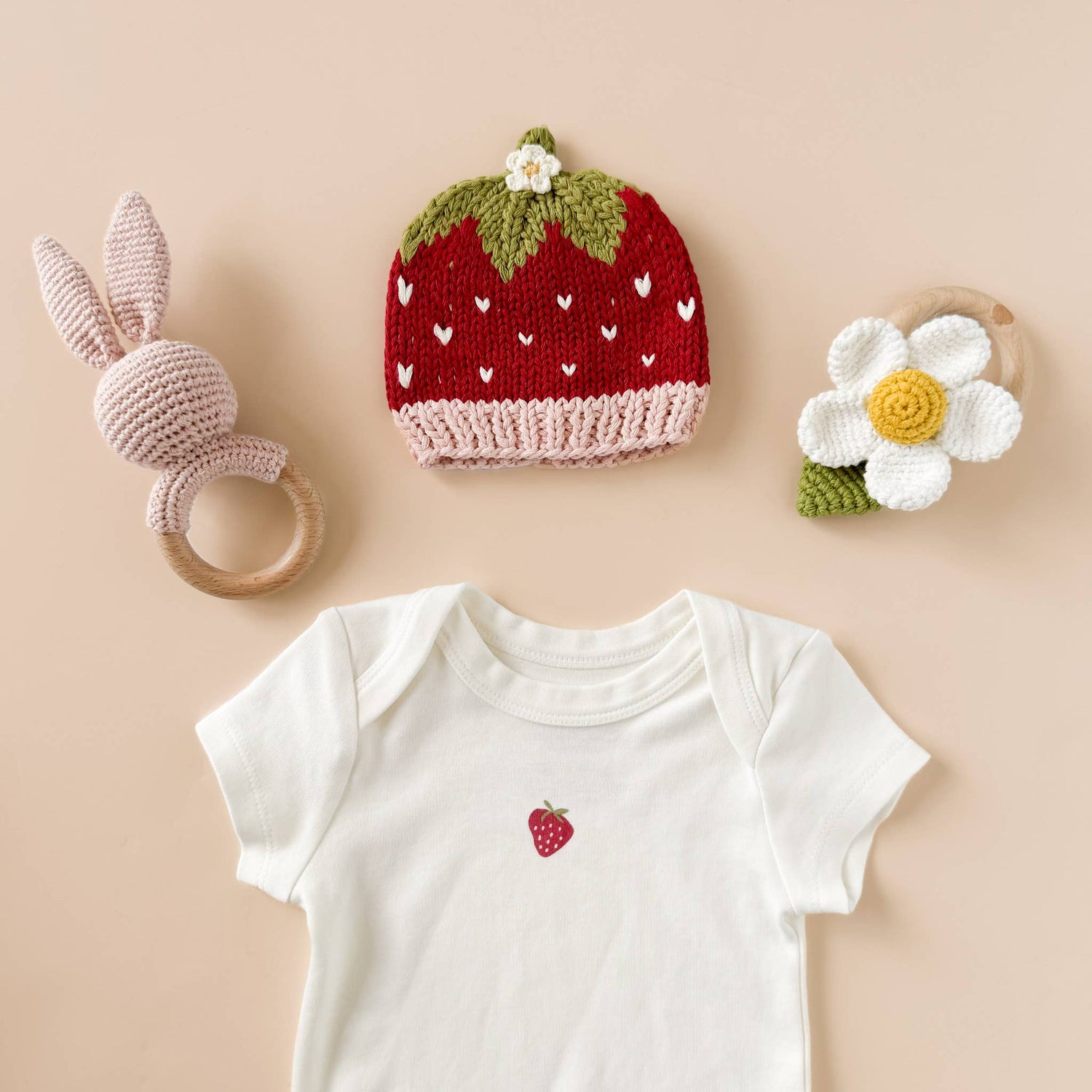 The Blueberry Hill Strawberry Beanie/hat for Babies &amp; Girls