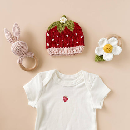The Blueberry Hill Strawberry Beanie/hat for Babies &amp; Girls