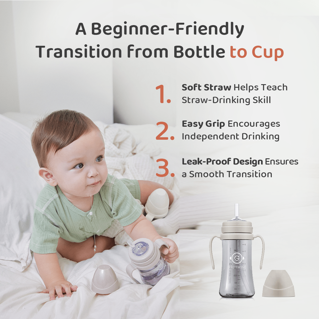 onzenna (Grosmimi and Cha&amp;Mom) - Grosmimi PPSU Straw Cup - 6oz (6 Months+): White