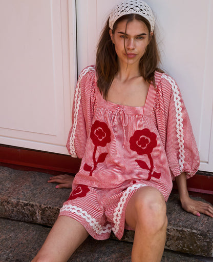 SISSEL EDELBO Abelone Top – Red Flower