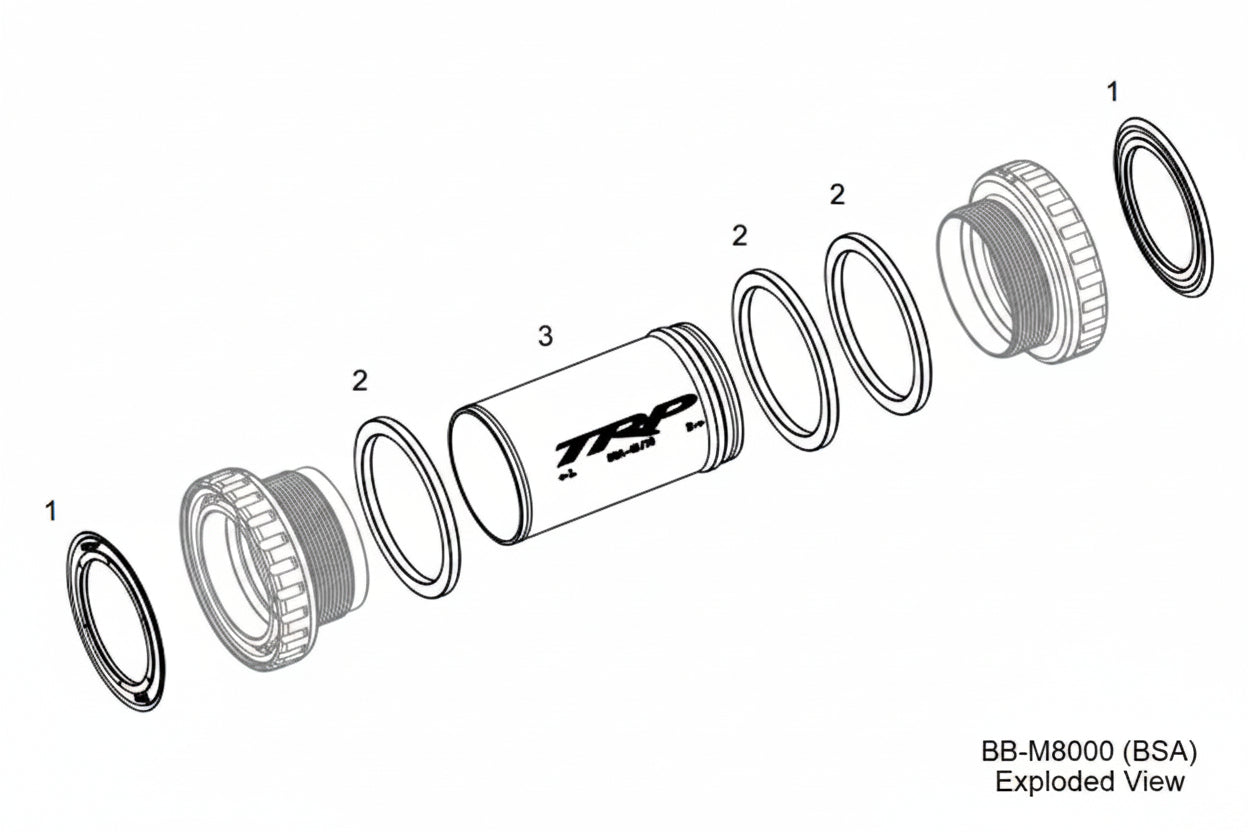 TRP M8000 bottom bracket for  mountain bike and road bike frame compatibility - precision bearing system"