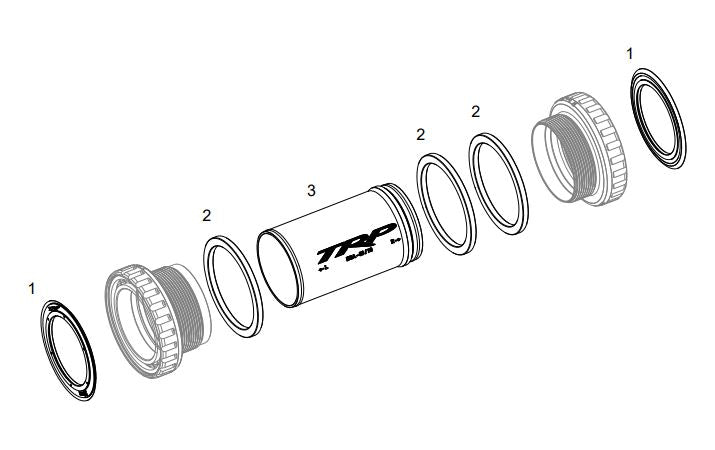 TRP M8000 bottom bracket for  mountain bike and road bike frame compatibility - precision bearing system"