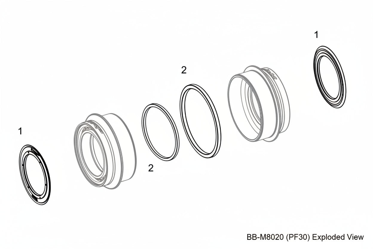 TRP M8020 press-fit bottom bracket for modern  bike frames - smooth bearing performance"