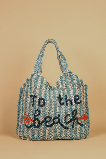 The Jacksons Drew To The Beach Jute Tote Bag