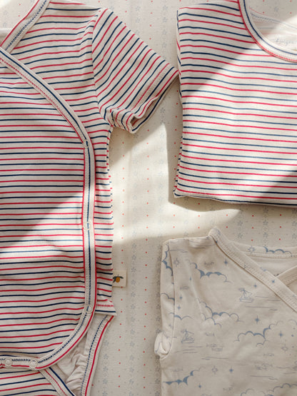 Konges Sløjd Basic Short Sleeve Body - Stripe Tricolore Petit