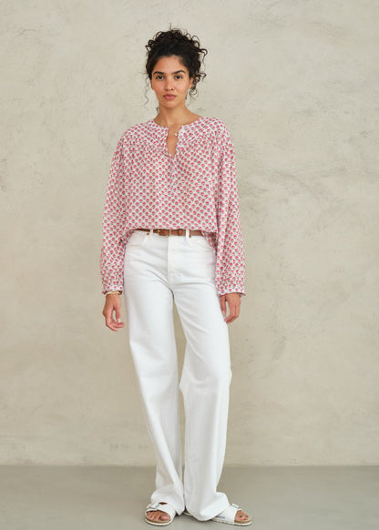 M.A.B.E Letty Long Sleeve Top - Pink