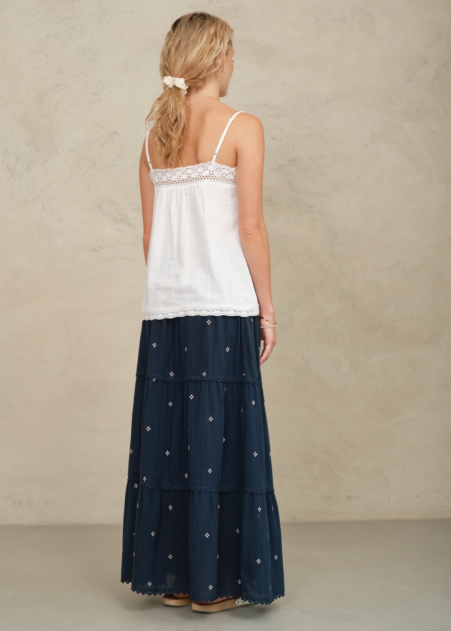 M.A.B.E Lucca Maxi Skirt - Indigo