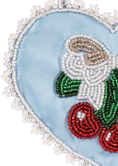 Konges Sløjd Beaded Heart Mini Purse - Ashley Blue
