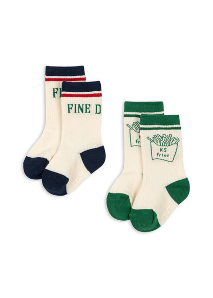 Konges Sløjd 2 Pack Rib Socks – Fine Dining Kids Socks